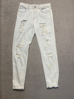 Forever 21 Light Wash Distressed Skinny Jeans
